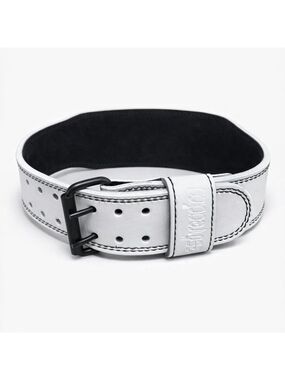 Aesthreadics White Leather Weightlifting Belt | Gym Strength Training | New